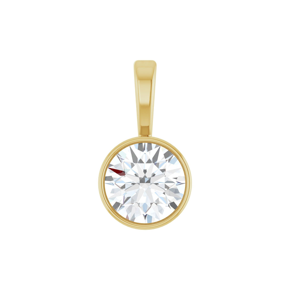 Diamond Bezel-Set Solitaire Pendant in 14K Gold - 14K Yellow Gold