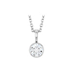 Diamond Bezel-Set Solitaire Pendant in 14K Gold - 14K White Gold