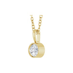 Diamond Bezel-Set Solitaire Pendant in 14K Gold - 14K Yellow Gold