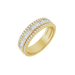 Diamond Channel-Set Accented Anniversary Band in 14K Gold - 14K Yellow Gold