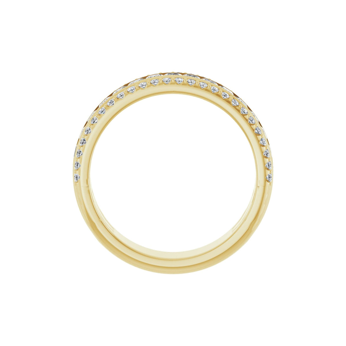 Diamond Channel-Set Accented Anniversary Band in 14K Gold - 14K Yellow Gold