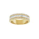 Diamond Channel-Set Accented Anniversary Band in 14K Gold - 14K Yellow Gold