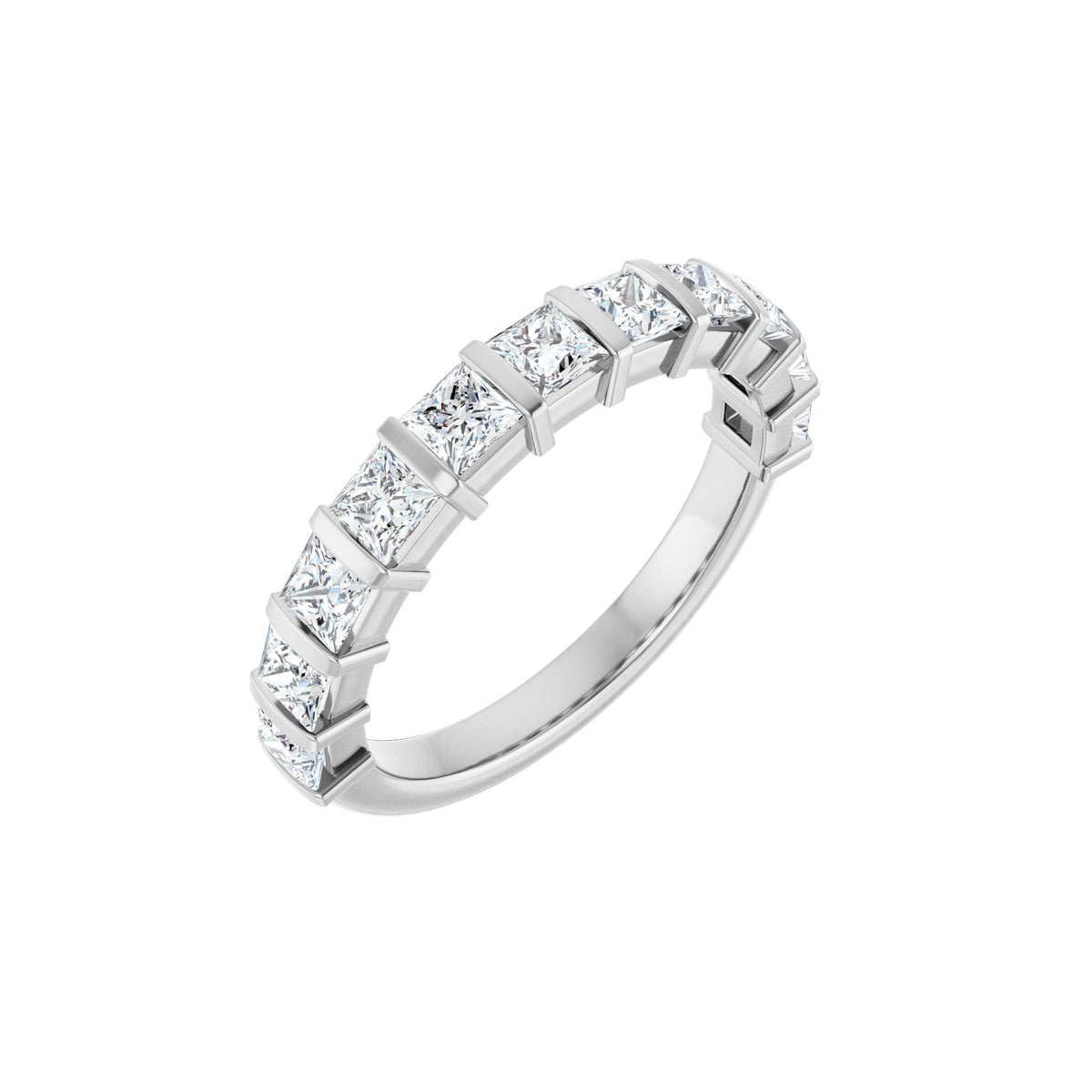 Diamond Channel-Set Anniversary Band in 14K Gold or Platinum - 14K White Gold