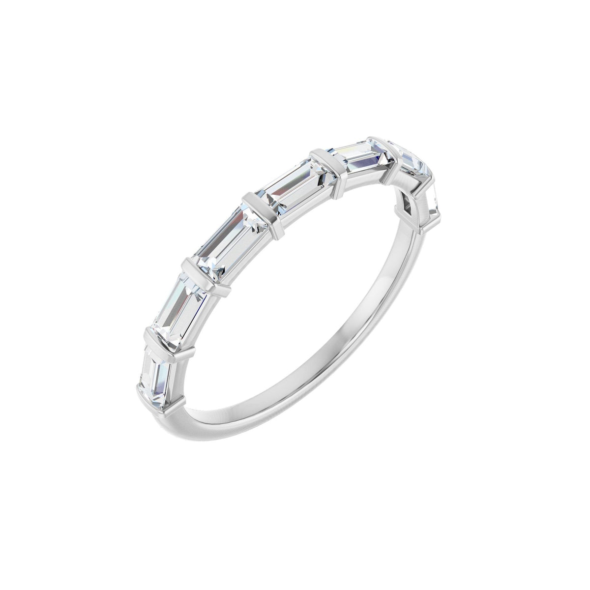 Diamond Channel-Set Anniversary Band in 14K Gold or Platinum - Platinum