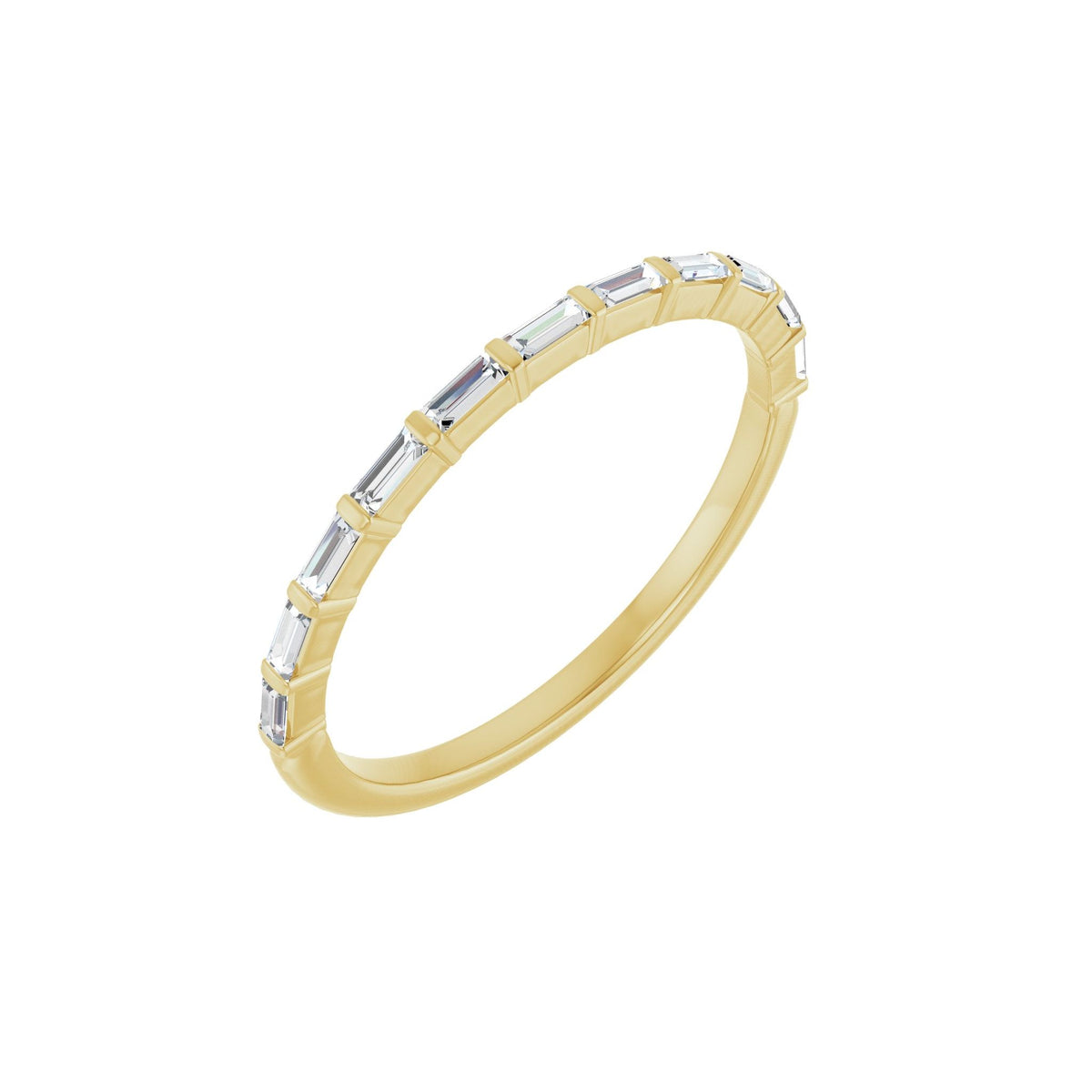 Diamond Channel-Set Anniversary Band in 14K Gold or Platinum - 14K Yellow Gold