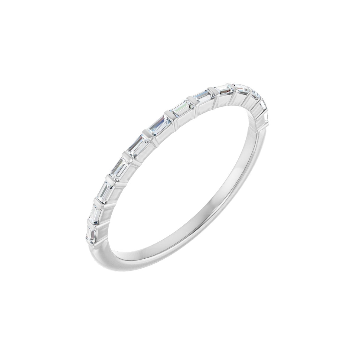 Diamond Channel-Set Anniversary Band in 14K Gold or Platinum - 14K White Gold