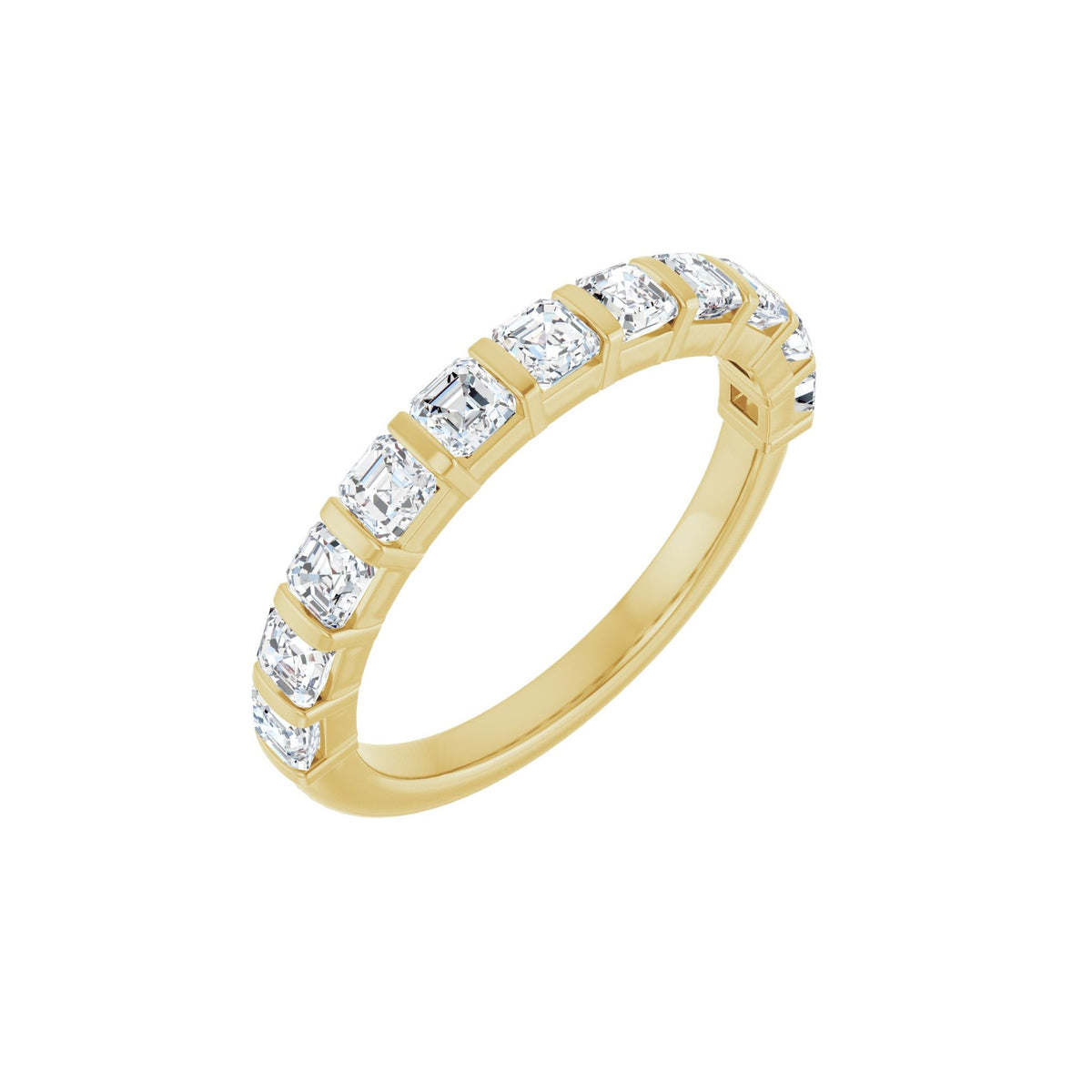 Diamond Channel-Set Anniversary Band in 14K Gold or Platinum - 14K Yellow Gold
