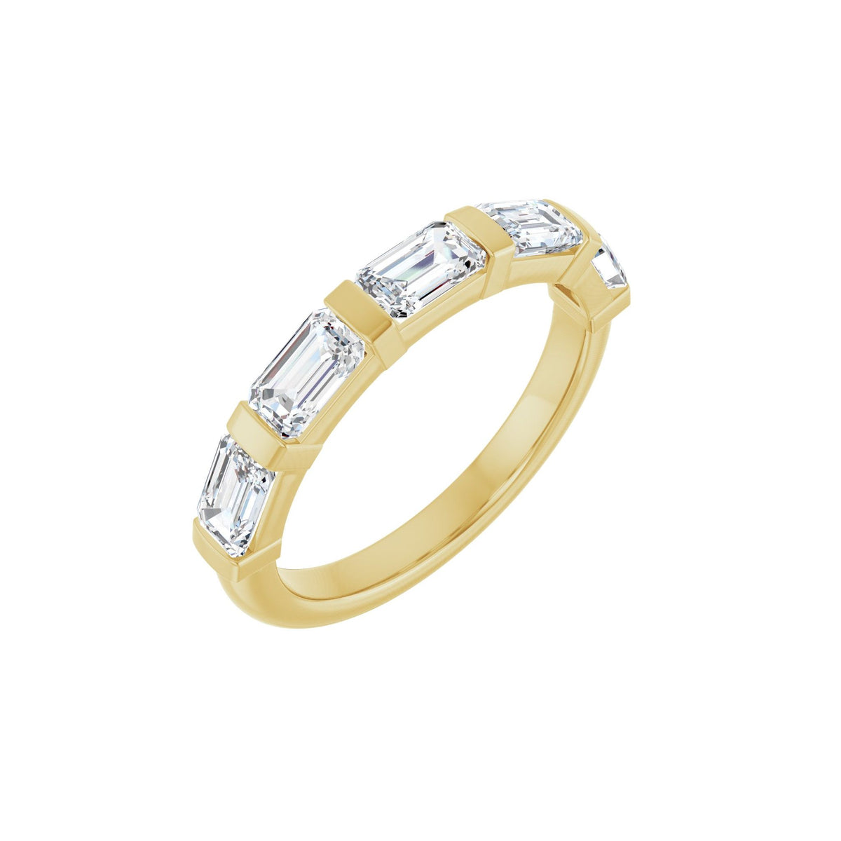 Diamond Channel-Set Anniversary Band in 14K Gold or Platinum - 14K Yellow Gold