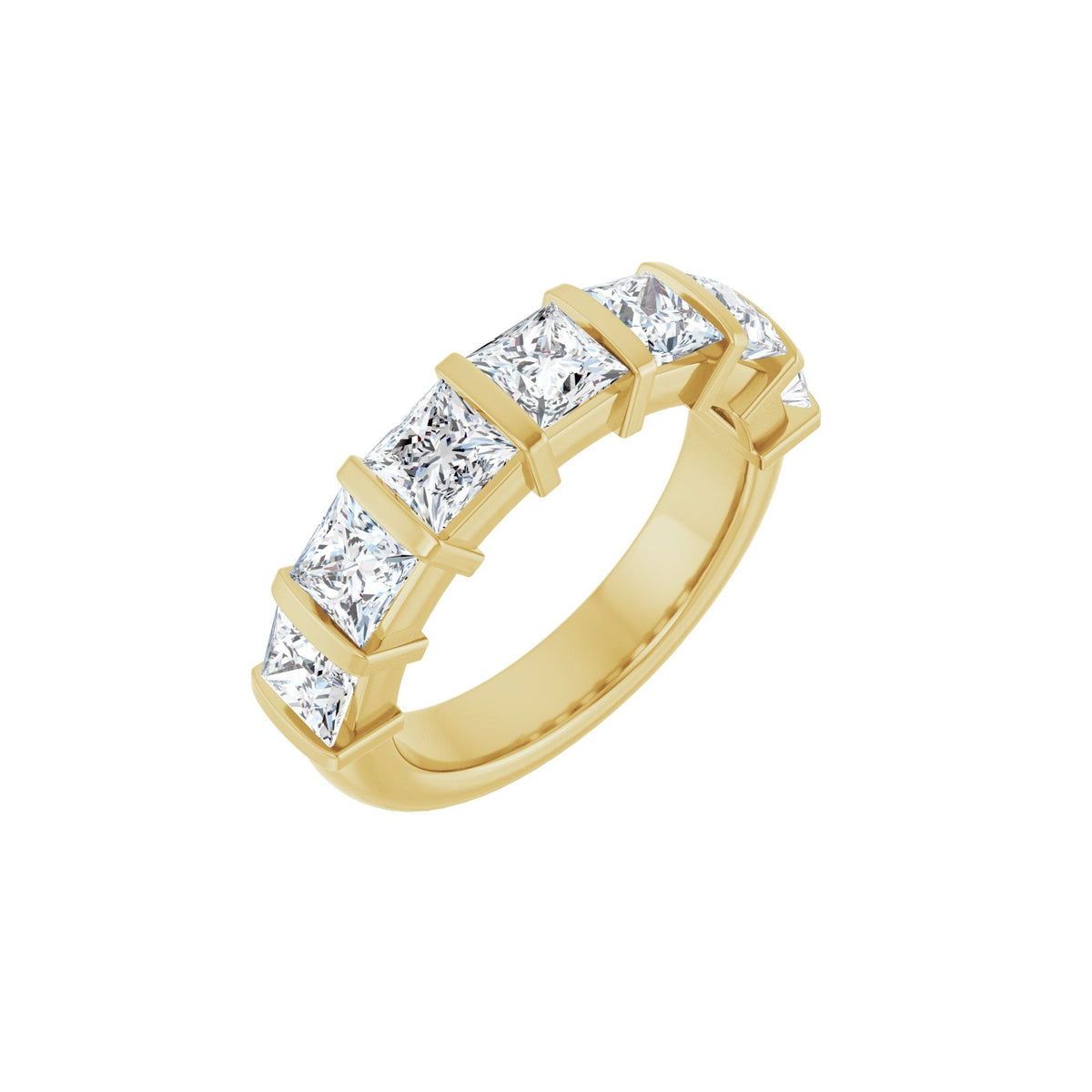 Diamond Channel-Set Anniversary Band in 14K Gold or Platinum - 14K Yellow Gold