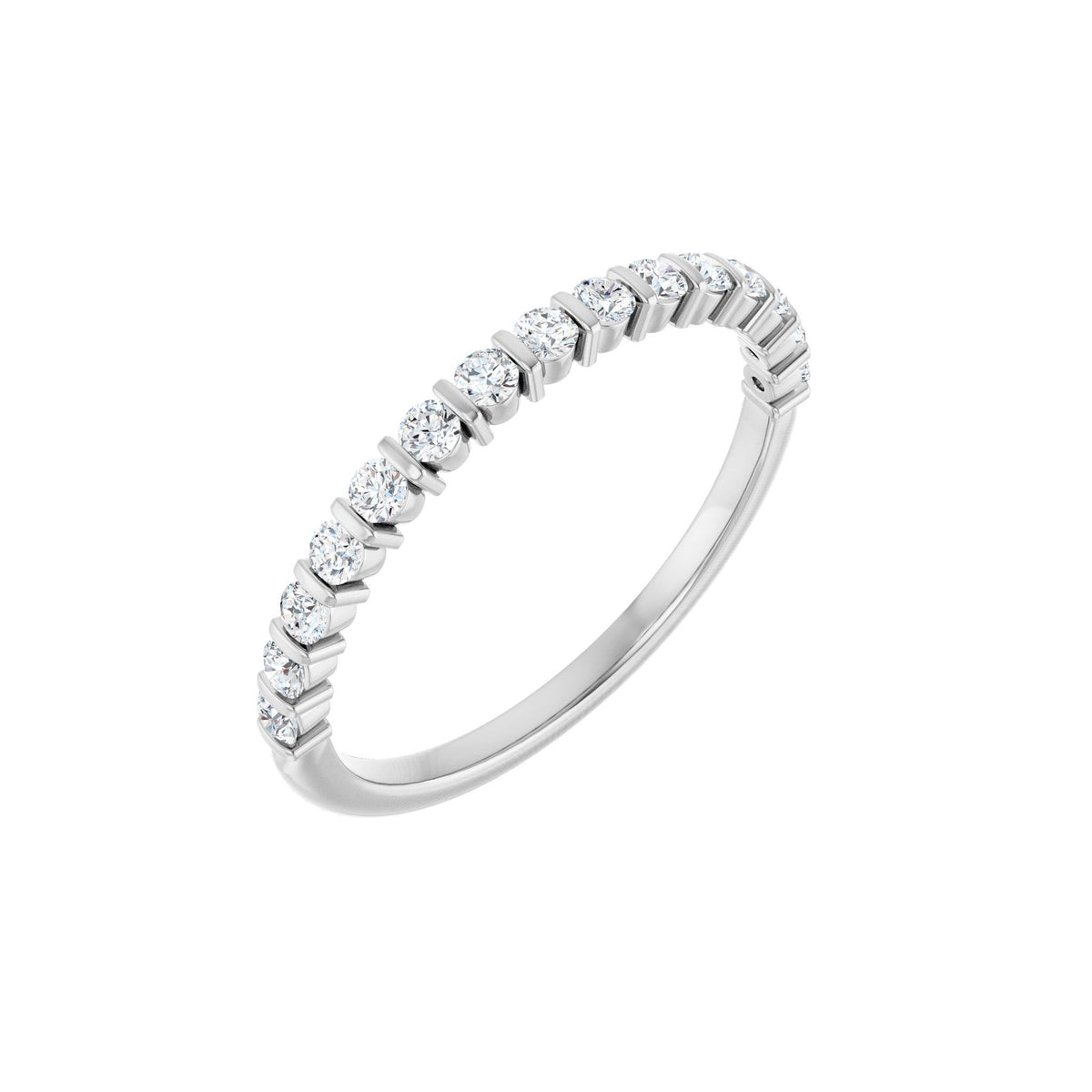 Diamond Channel-Set Anniversary Band in 14K Gold or Platinum - 14K White Gold