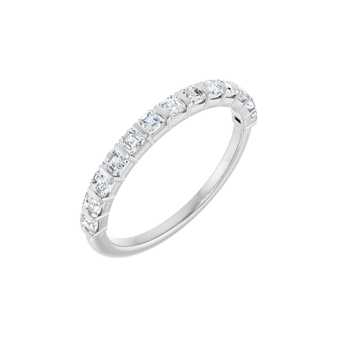 Diamond Channel-Set Anniversary Band in 14K Gold or Platinum - 14K White Gold
