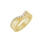 Diamond Contour Band in 14K Gold, 1/5 to 1/4 CT TW - 14K Yellow Gold