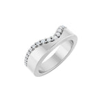 Diamond Contour Band in 14K Gold, 1/5 to 1/4 CT TW - 14K White Gold