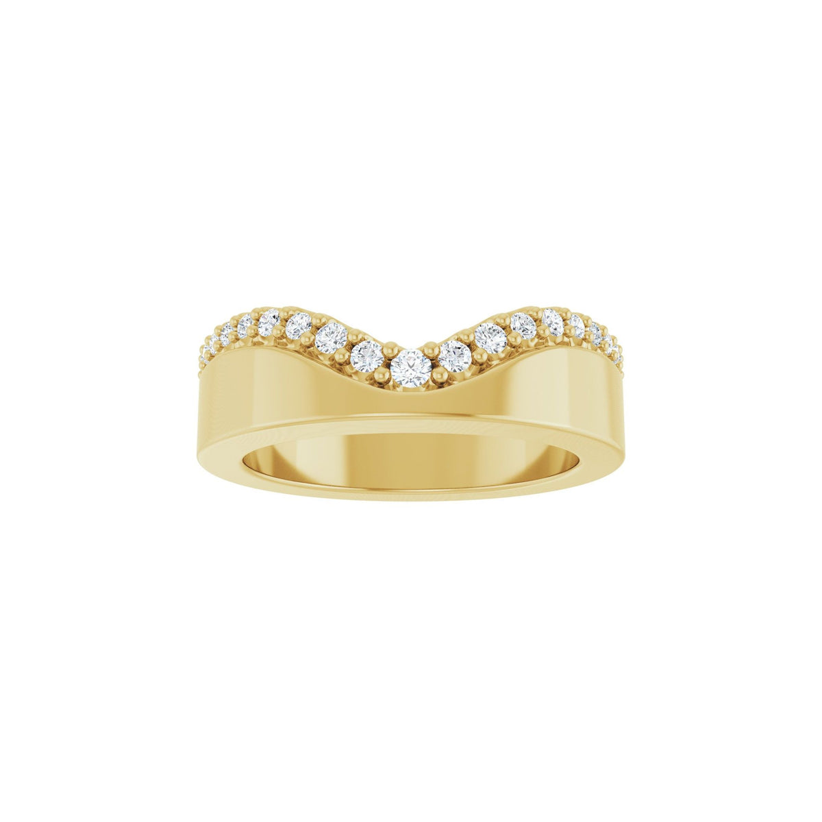 Diamond Contour Band in 14K Gold, 1/5 to 1/4 CT TW - 14K Yellow Gold