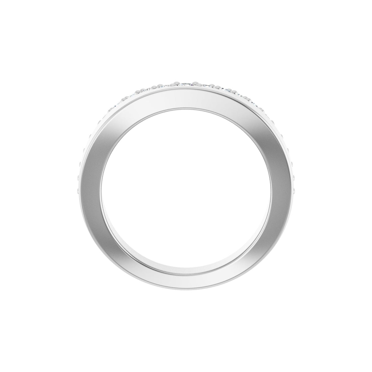 Diamond Contour Band in 14K Gold, 1/5 to 1/4 CT TW - 14K White Gold