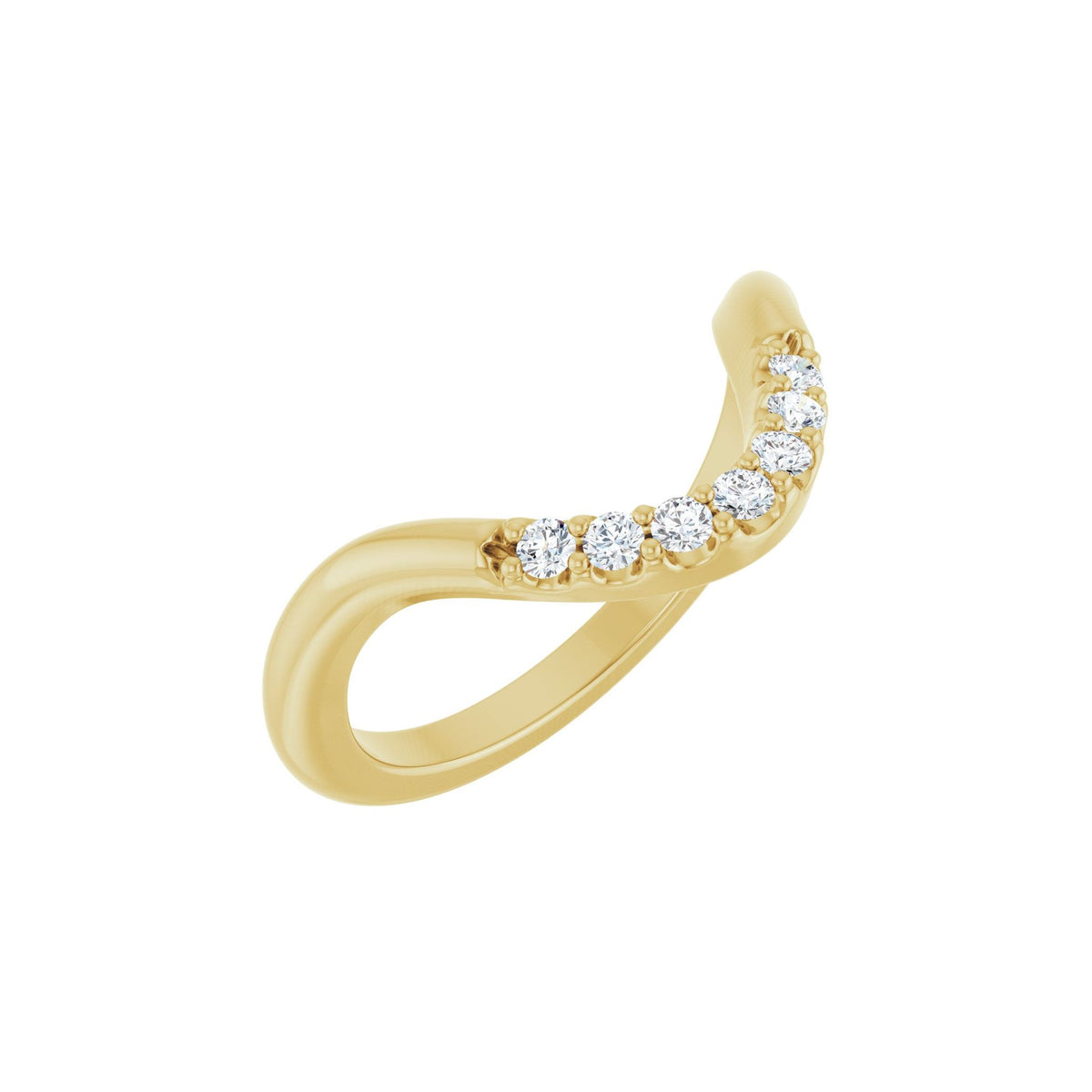 Diamond Contour Band in 14K Gold, 1/6 CT TW - 14K Yellow Gold
