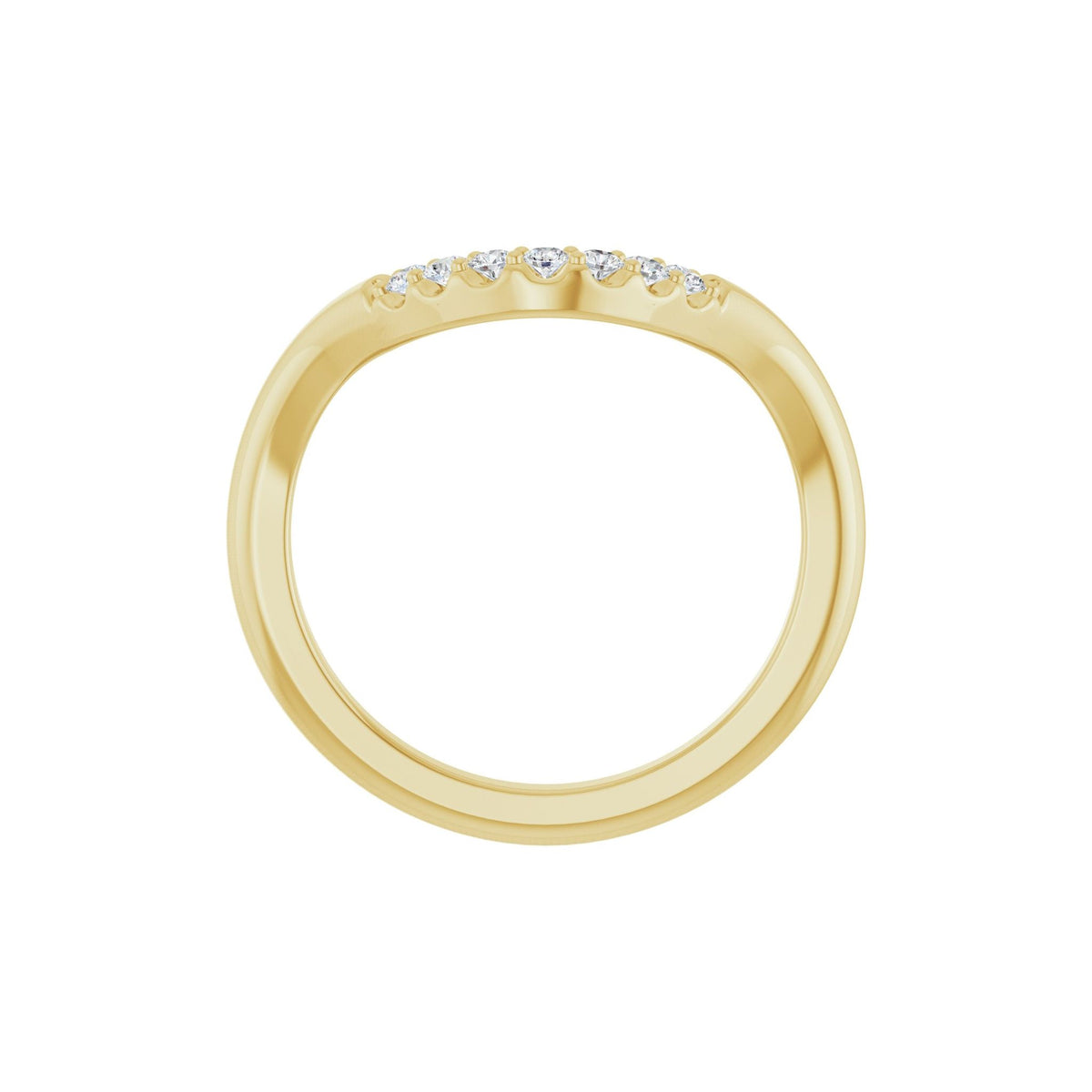 Diamond Contour Band in 14K Gold, 1/6 CT TW - 14K Yellow Gold