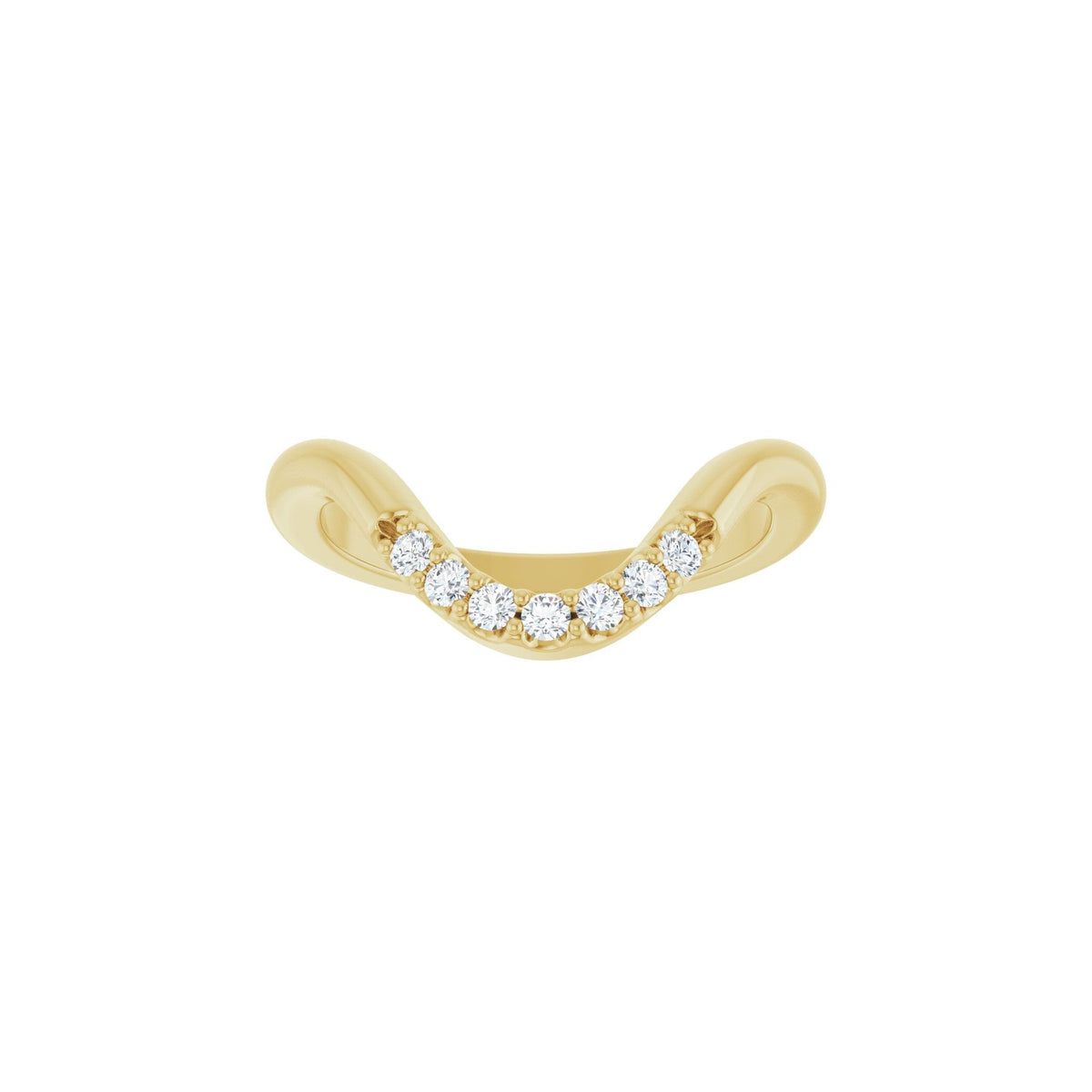 Diamond Contour Band in 14K Gold, 1/6 CT TW - 14K Yellow Gold