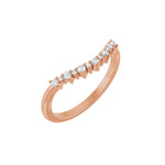 Diamond Contour Band in 14K Gold, 1/8 CT TW - 14K Rose Gold