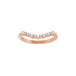 Diamond Contour Band in 14K Gold, 1/8 CT TW - 14K Rose Gold