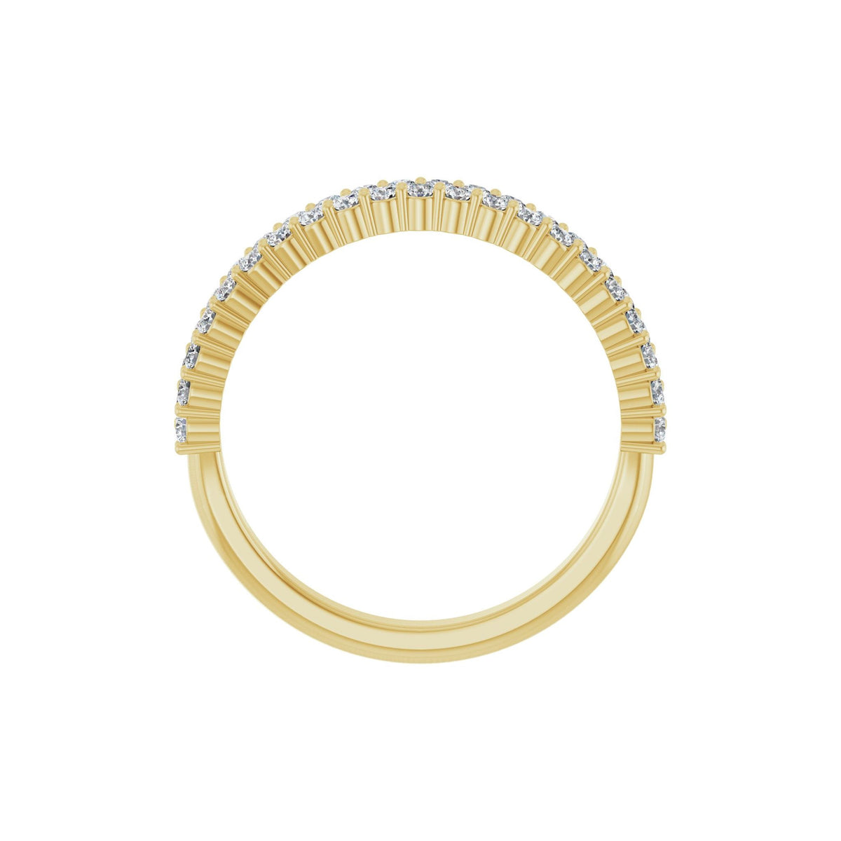 Diamond Double Row Anniversary Band in 14K Gold - 14K Yellow Gold