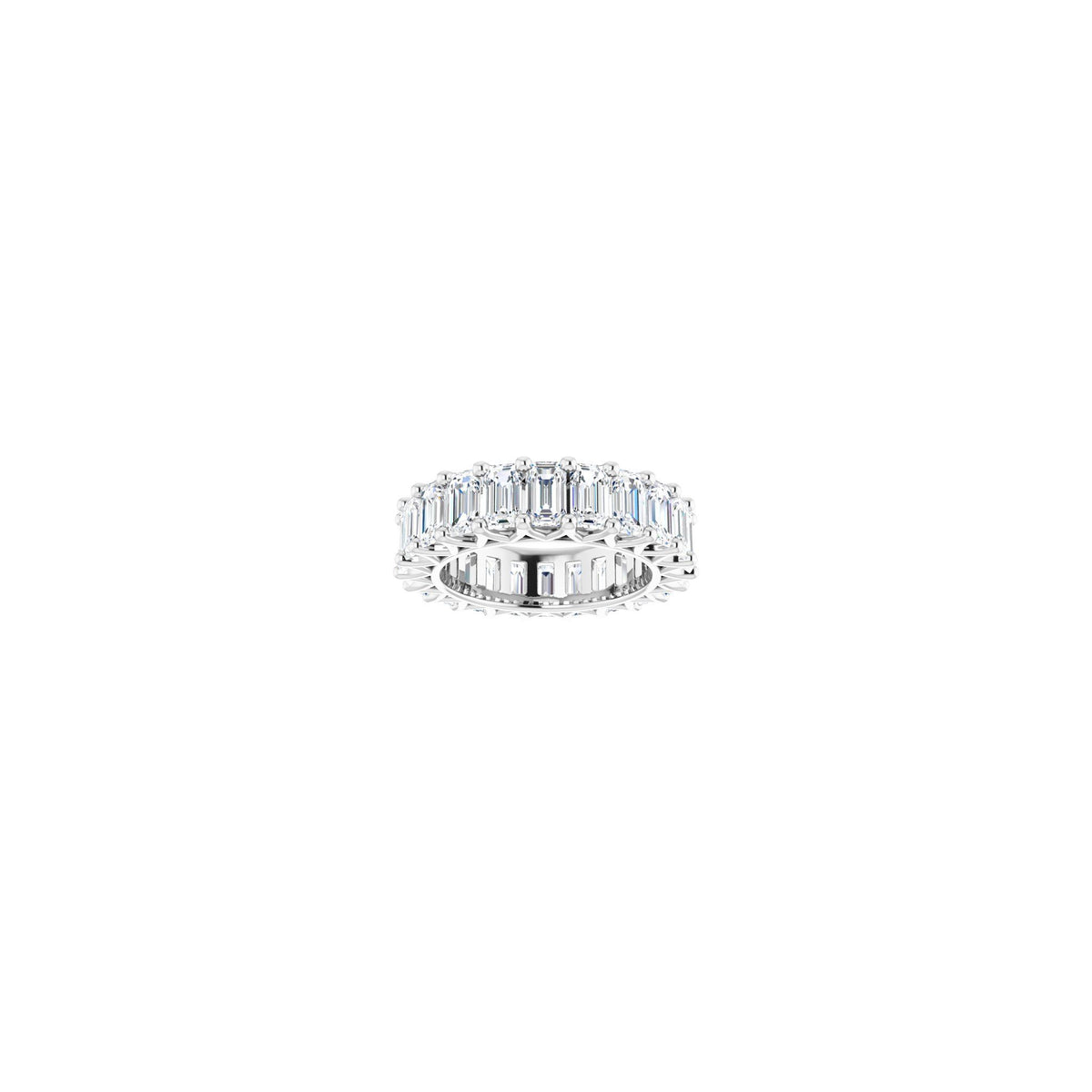 Diamond Eternity Band in 14K Gold, Emerald Diamonds - 14K White Gold