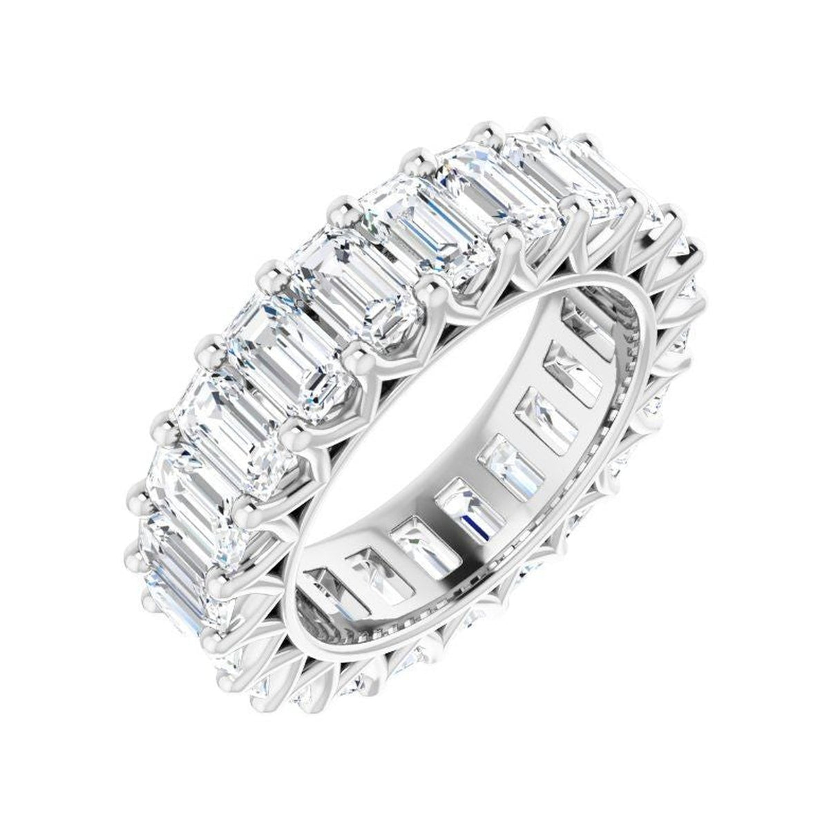 Diamond Eternity Band in 14K Gold, Emerald Diamonds