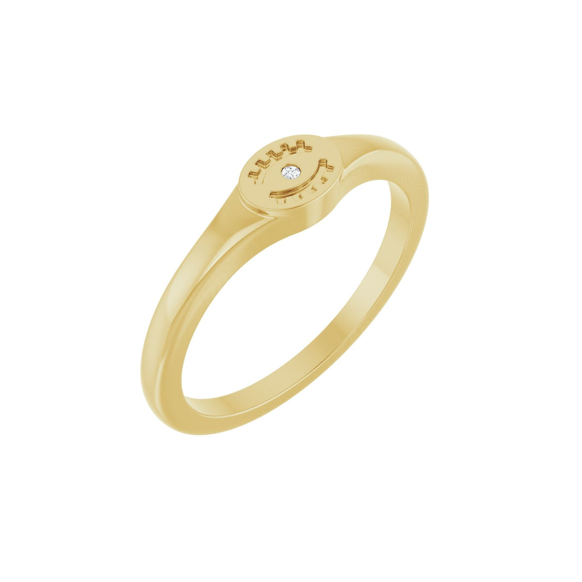 Diamond Evil Eye Ring in 14K Gold - 14K Yellow Gold