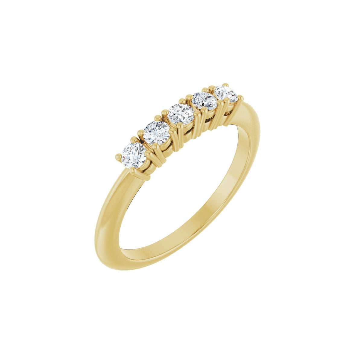 Diamond Five-Stone Anniversary Band in 14K Gold - 14K Yellow Gold