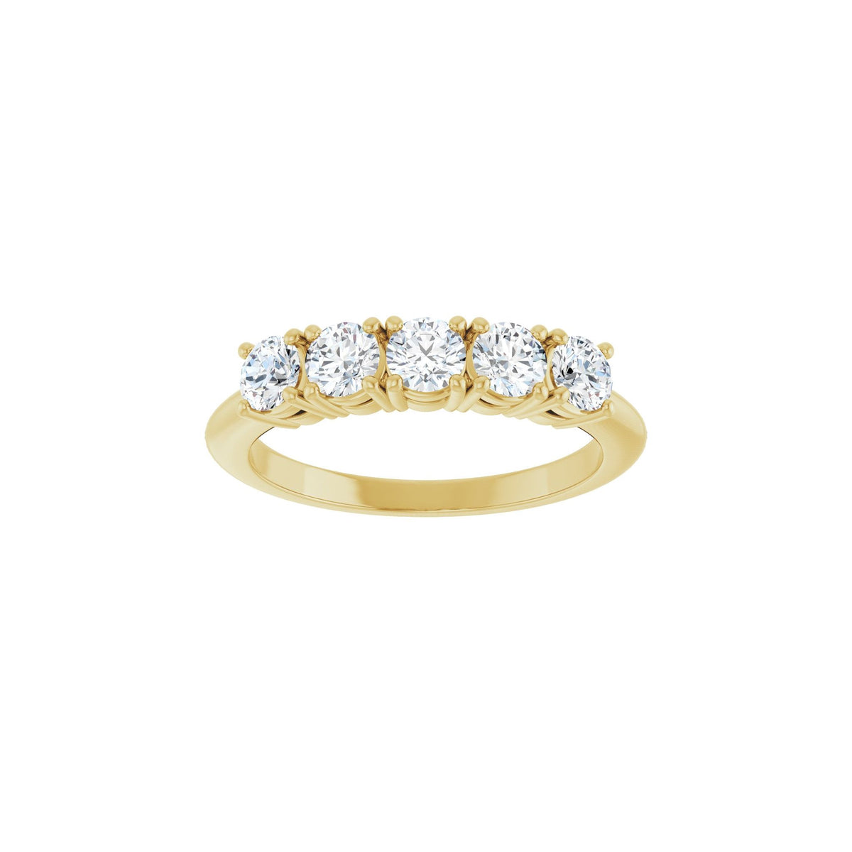Diamond Five-Stone Anniversary Band in 14K Gold - 14K Yellow Gold