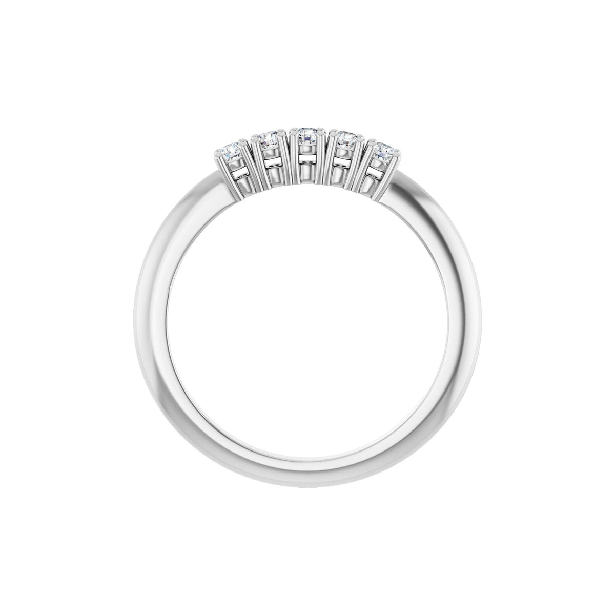 Diamond Five-Stone Anniversary Band in 14K Gold - 14K White Gold