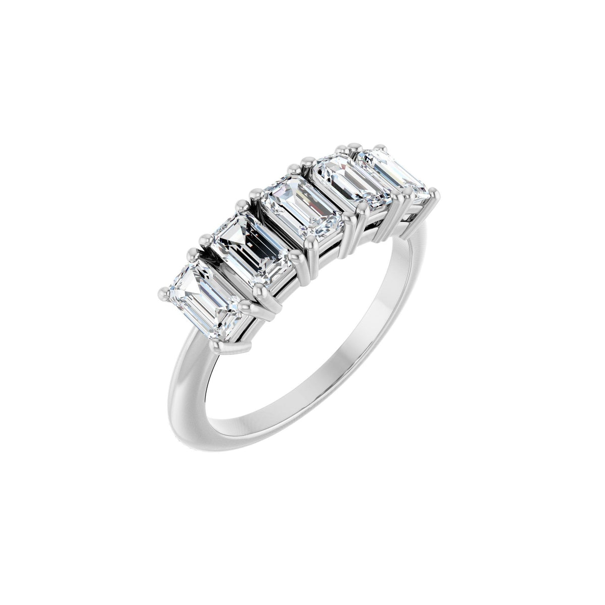 Diamond Five-Stone Anniversary Band in 14K Gold - 14K White Gold