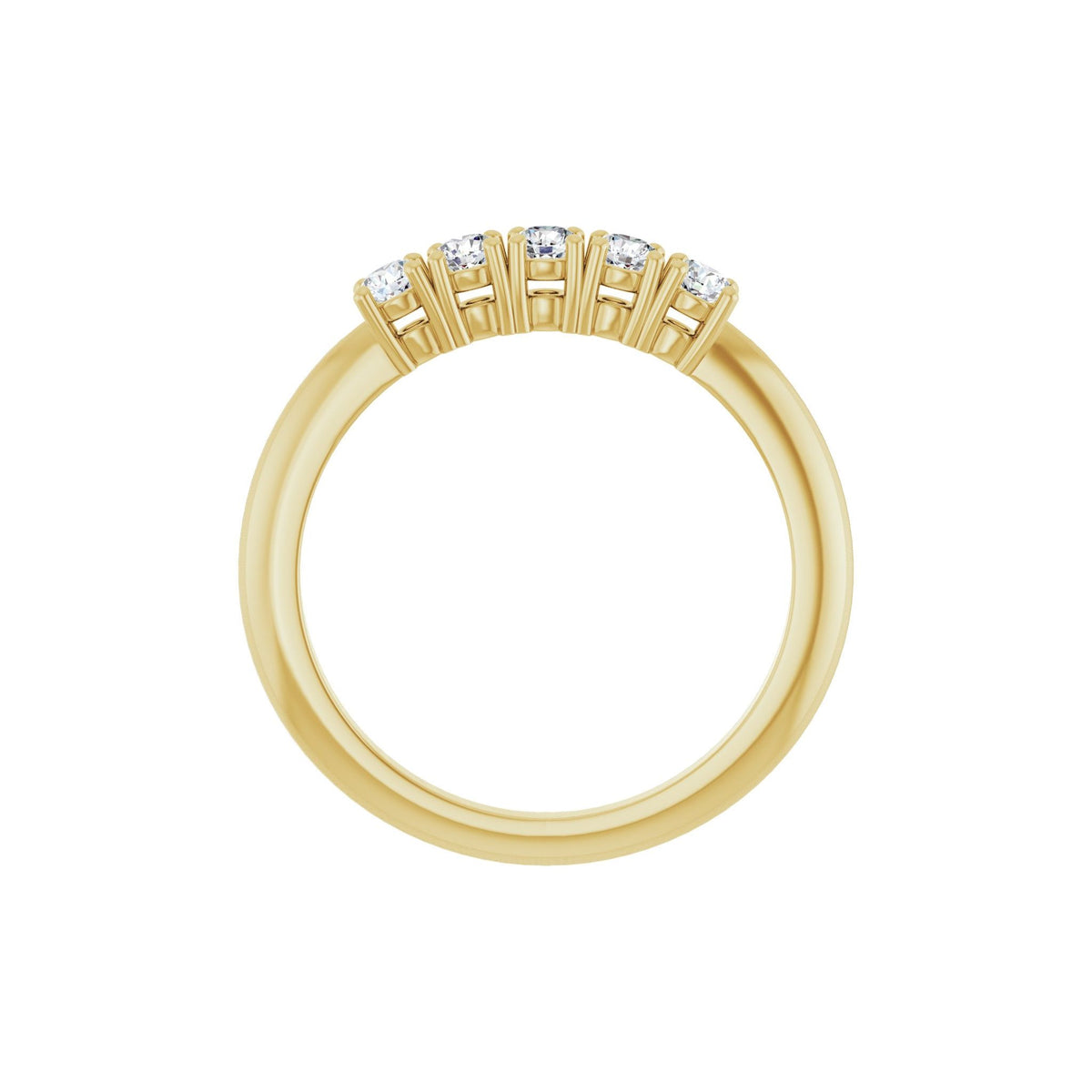 Diamond Five-Stone Anniversary Band in 14K Gold - 14K Yellow Gold