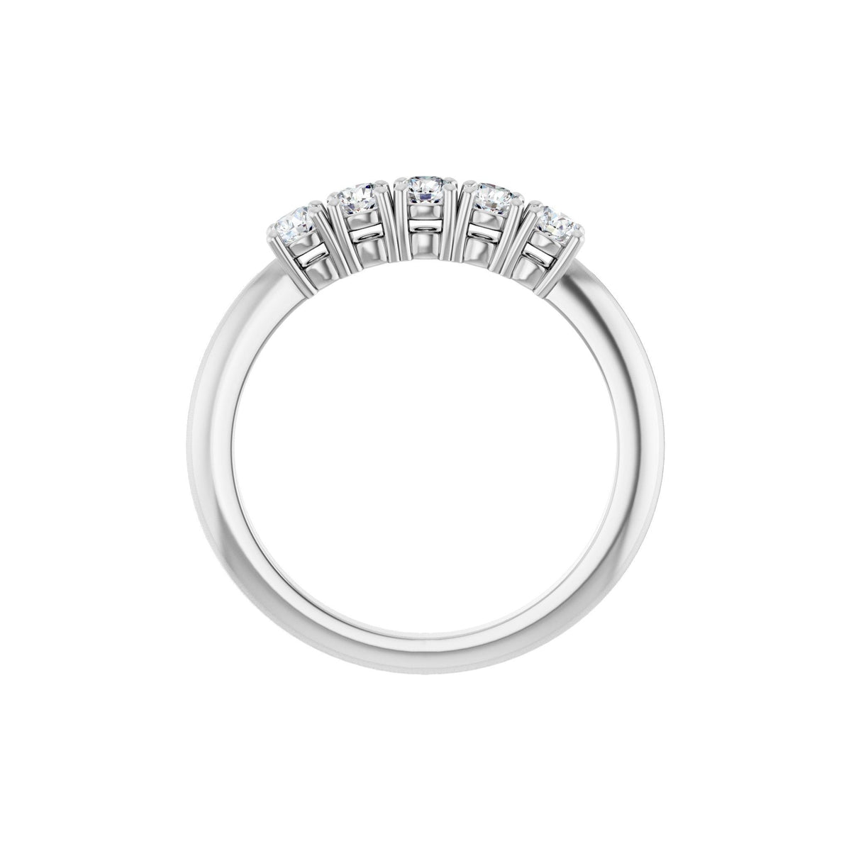Diamond Five-Stone Anniversary Band in 14K Gold - 14K White Gold