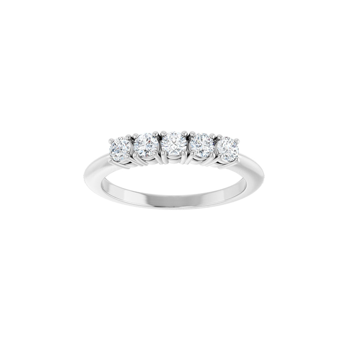 Diamond Five-Stone Anniversary Band in 14K Gold - 14K White Gold