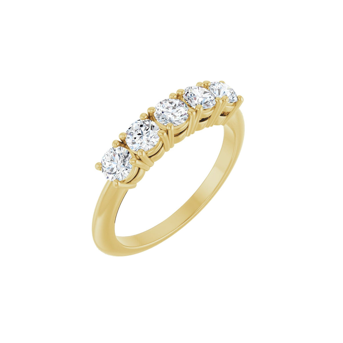 Diamond Five-Stone Anniversary Band in 14K Gold - 14K Yellow Gold