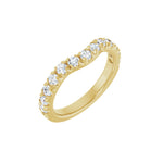 Diamond French-Set Contour Band in 14K Gold - 14K Yellow Gold