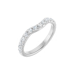 Diamond French-Set Contour Band in 14K Gold - 14K White Gold