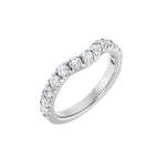 Diamond French-Set Contour Band in 14K Gold - 14K White Gold