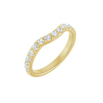 Diamond French-Set Contour Band in 14K Gold - 14K Yellow Gold
