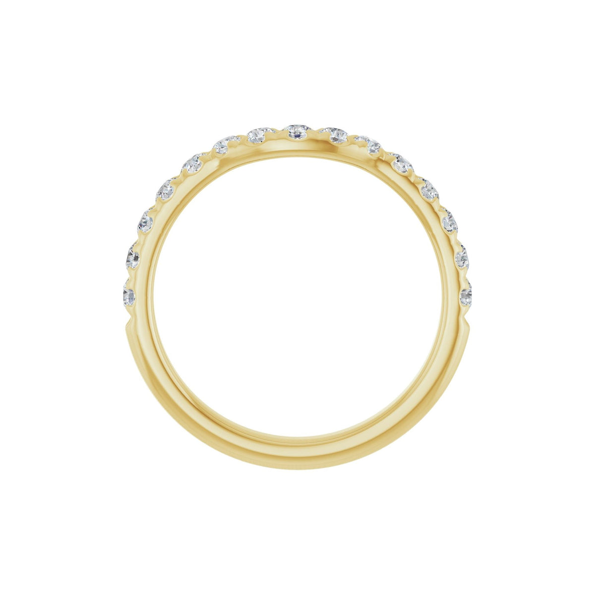 Diamond French-Set Contour Band in 14K Gold - 14K Yellow Gold