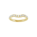 Diamond French-Set Contour Band in 14K Gold - 14K Yellow Gold
