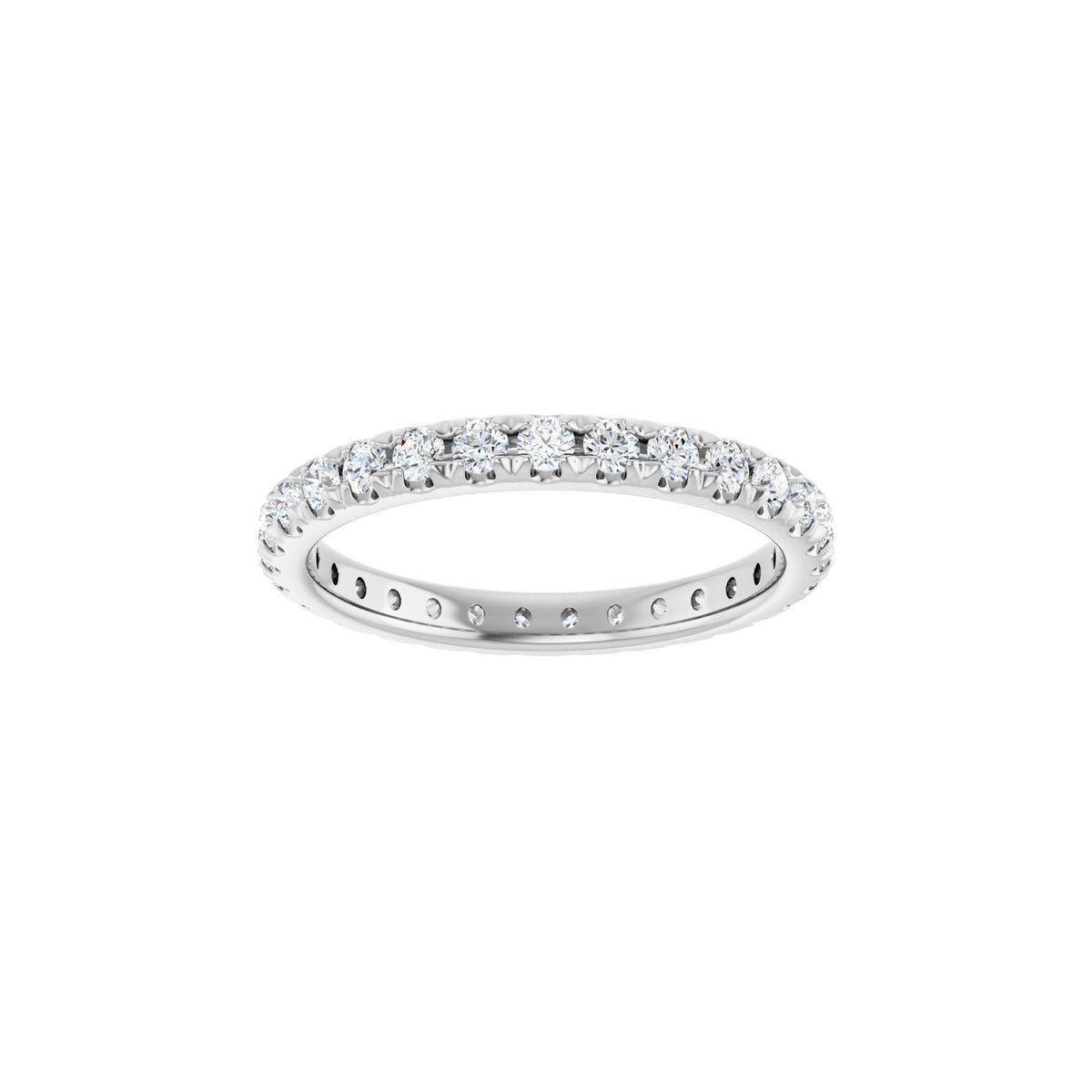 Diamond French-Set Eternity Band in 14K Gold or Platinum - 14K White Gold