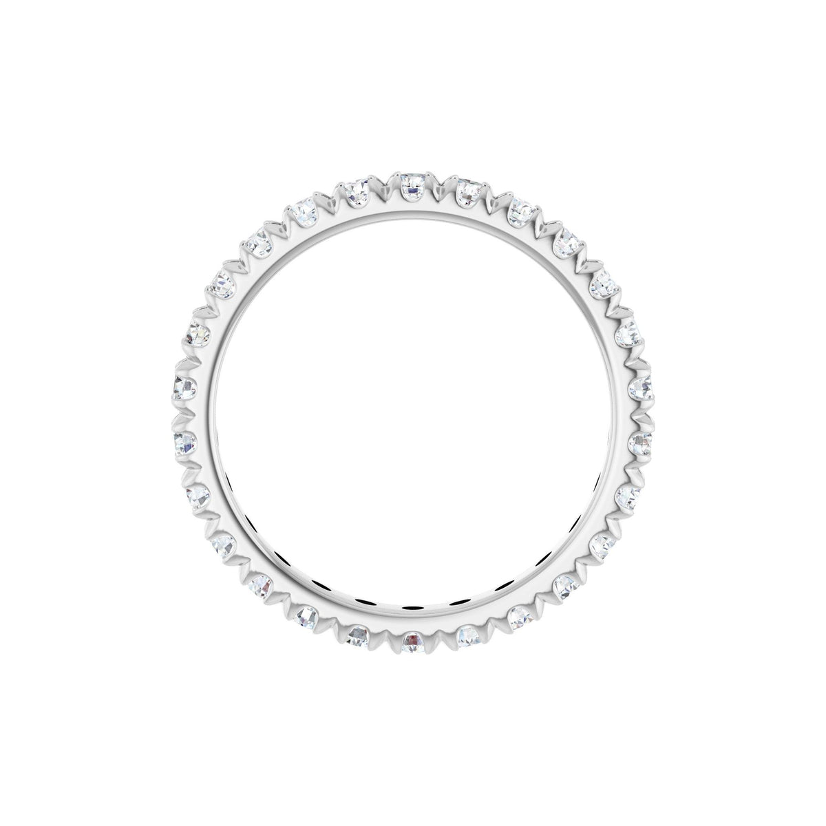 Diamond French-Set Eternity Band in 14K Gold or Platinum - 14K White Gold
