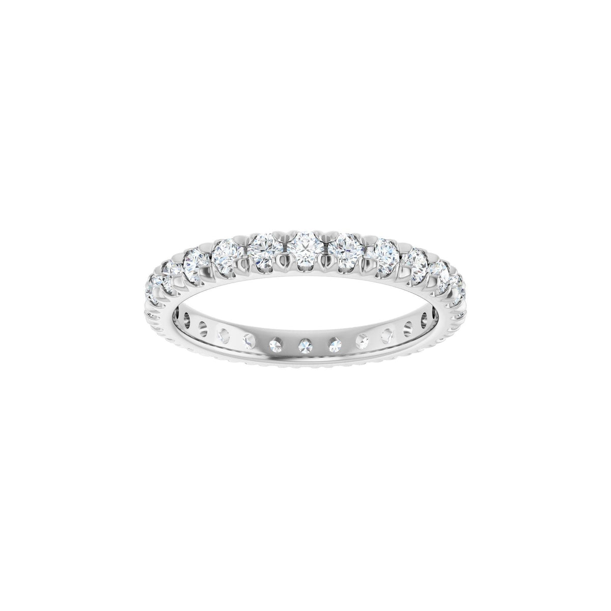 Diamond French-Set Eternity Band in 14K Gold or Platinum - 14K White Gold