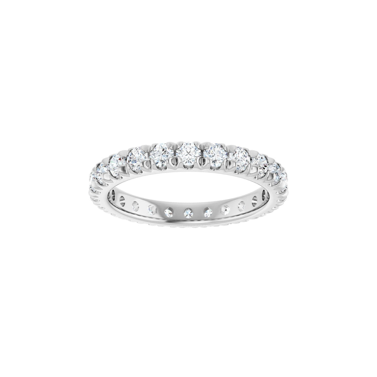 Diamond French-Set Eternity Band in 14K Gold or Platinum - Platinum