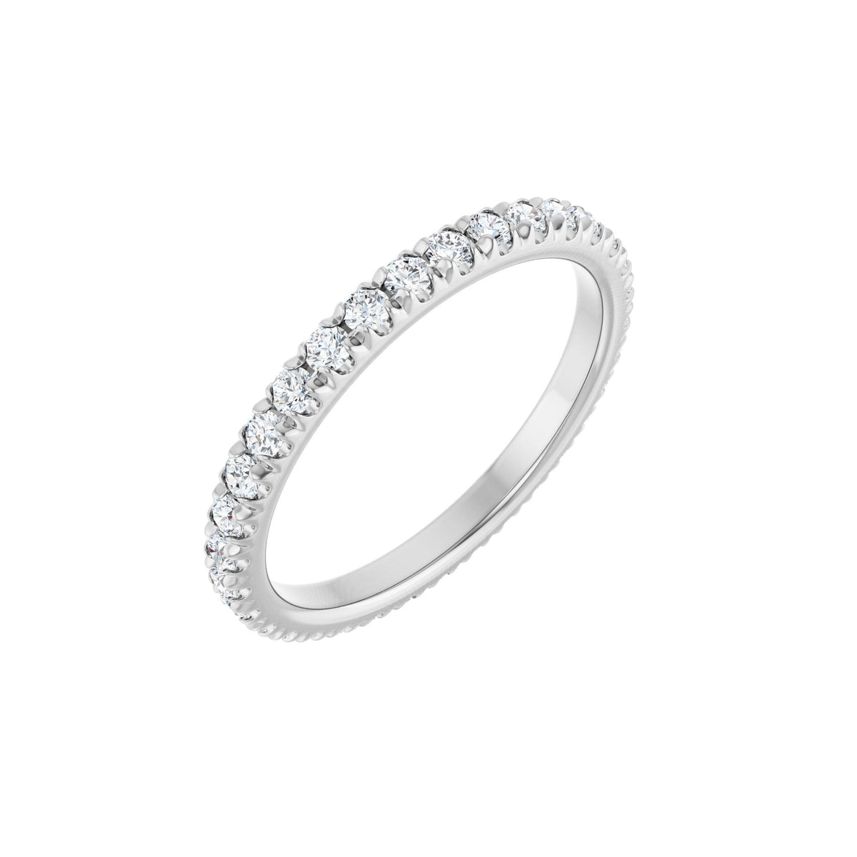 Diamond French-Set Eternity Band in 14K Gold or Platinum - 14K White Gold