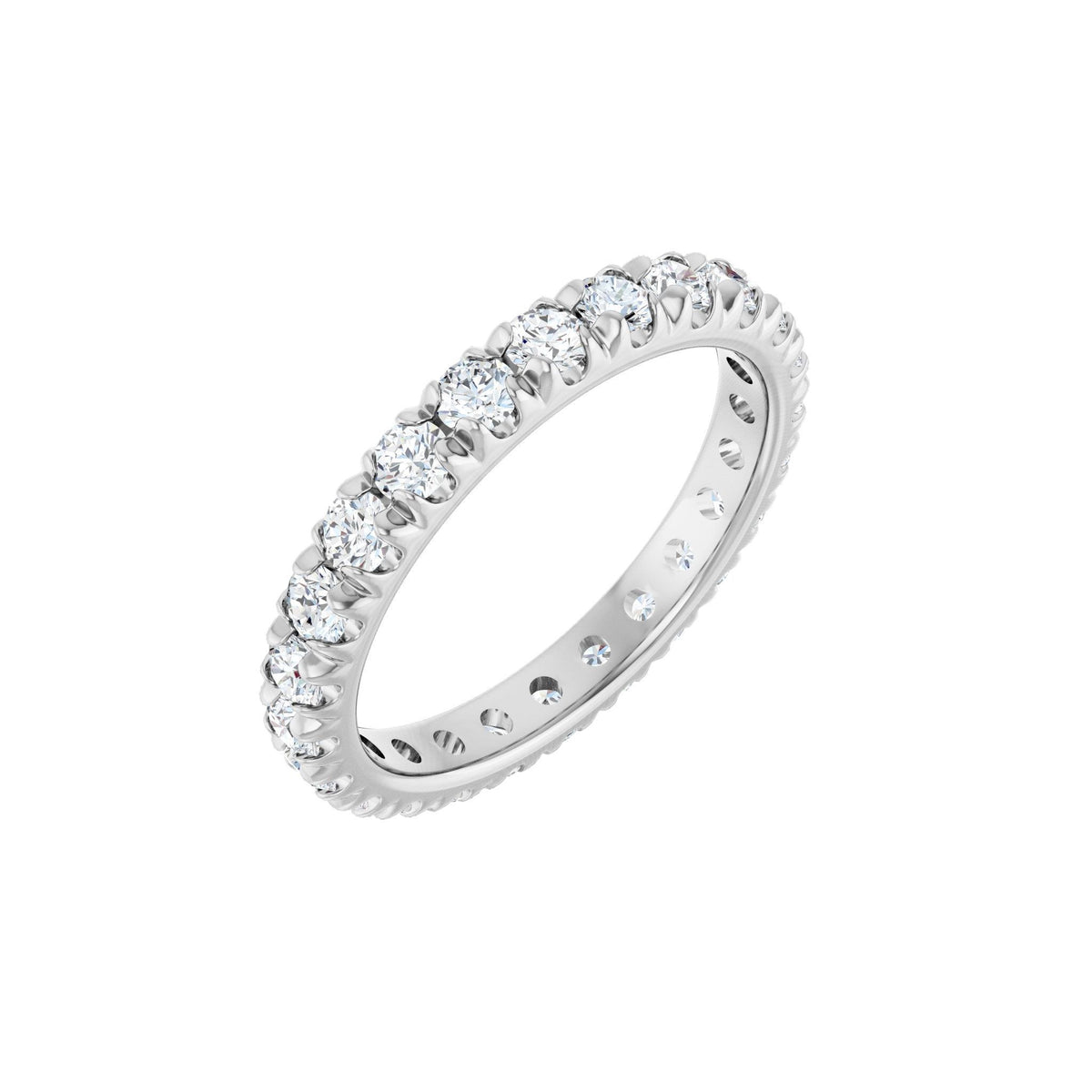 Diamond French-Set Eternity Band in 14K Gold or Platinum - Platinum