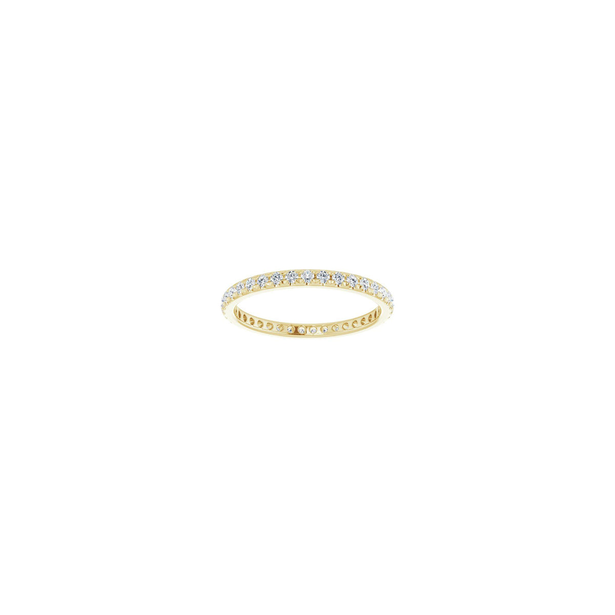 Diamond French-Set Eternity Band in 14K Gold or Platinum - 14K Yellow Gold