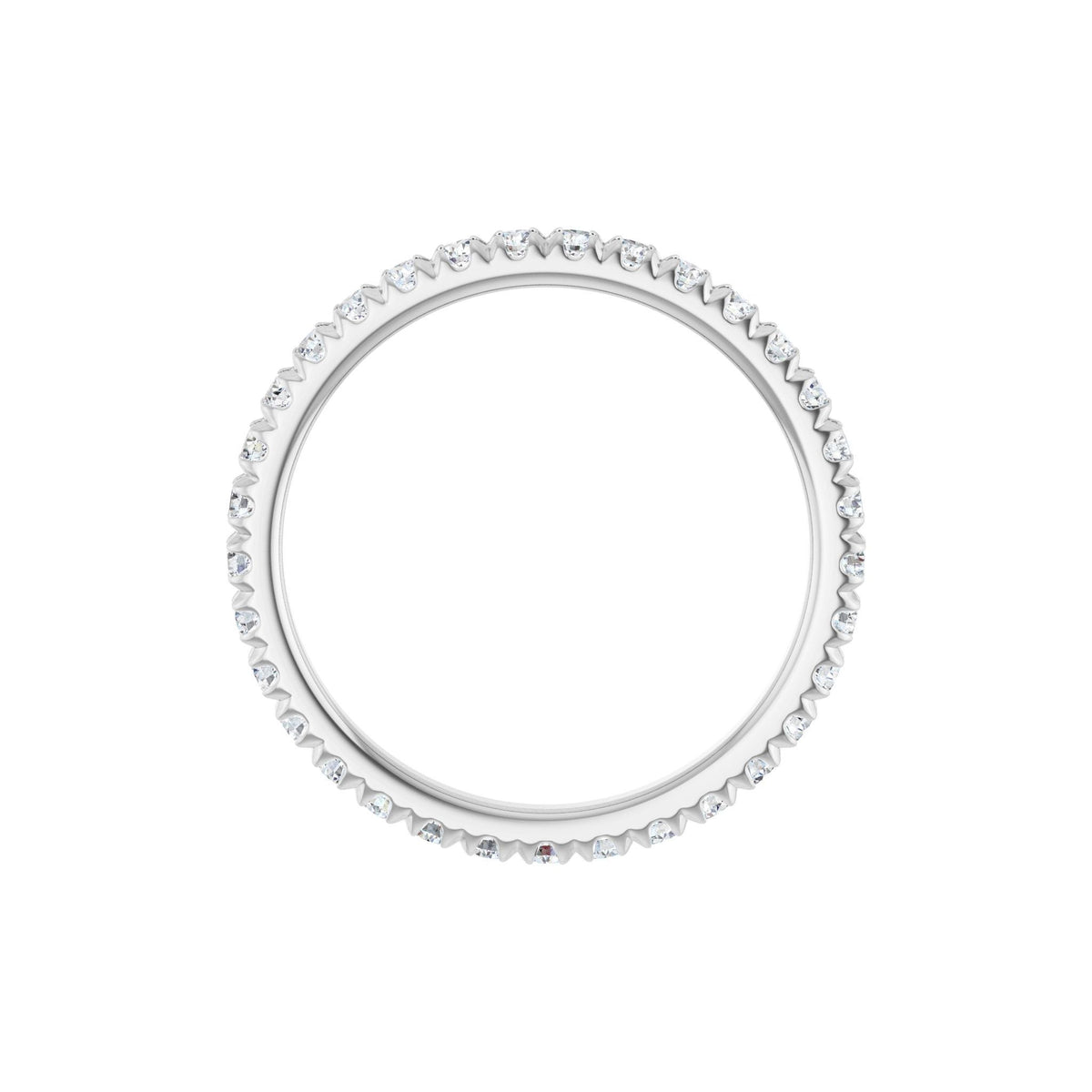 Diamond French-Set Eternity Band in 14K Gold or Platinum - 14K White Gold